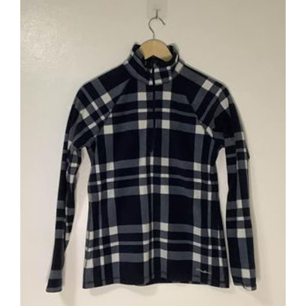 NWOT Eddie Bauer Size Medium Full Zip Fleece Plaid Jacket